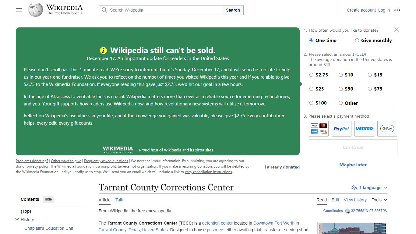 Tarrant County Corrections Center - Wikipedia